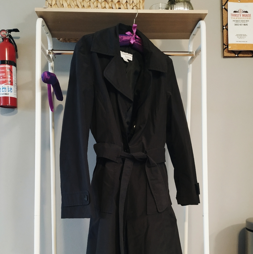 Charcoal pleated trench coat
